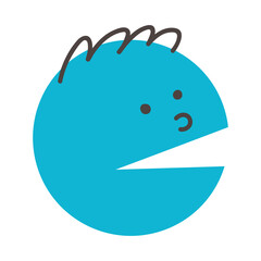 Funny talking head-round for making dialogues. Cartoon illustration isolated on transparent background.