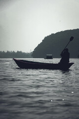 Fototapeta premium boat on the lake