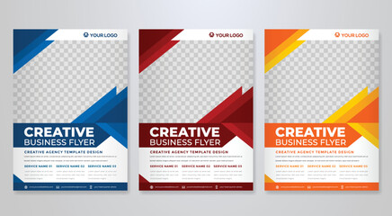 business flyer template design with minimalist concept and clea style use for corporate ads and business profile	
