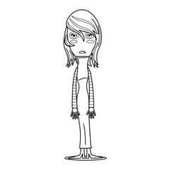 Zombie woman, Halloween clipart