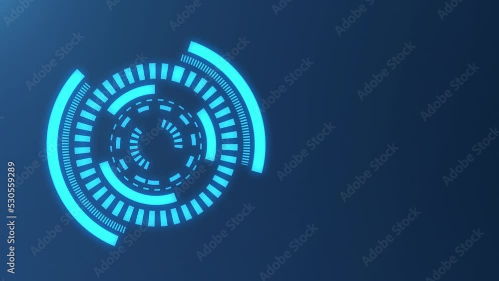 Aufkleber digital futuristic technology hud blue background with a dashed line. animated network connection 4k