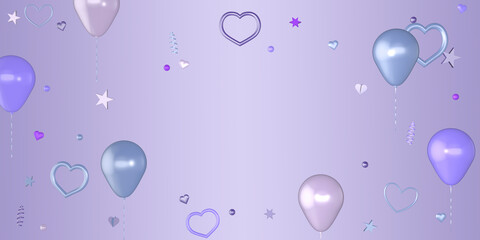 3D balloon background suitable as birthday background wedding marriage background anniversary or party background