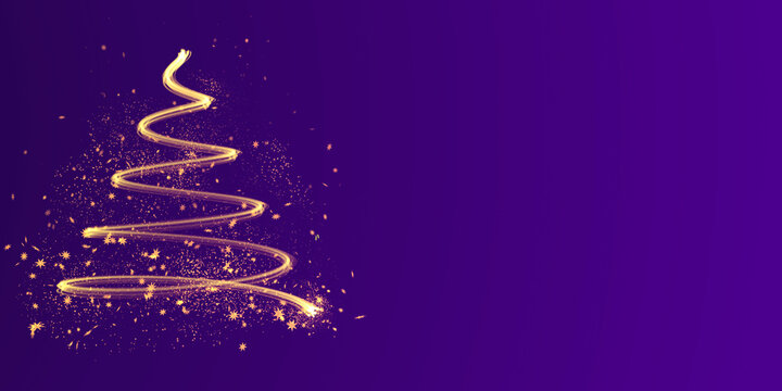 stylised stylized christmas tree background particle christmas tree purple background