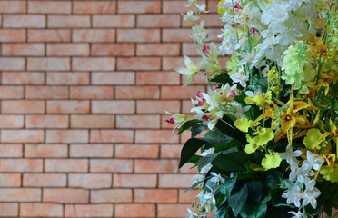 The background image is a brick wall.