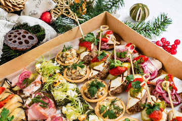 Christmas appetizers on the table