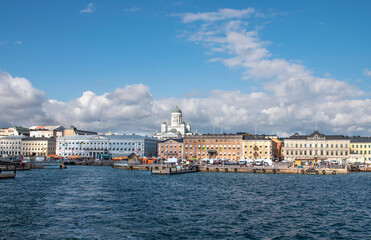 Fototapeta na wymiar Helsinki, capital of Finland seen from the sea