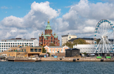 Helsinki, capital of Finland seen from the sea