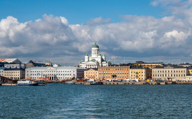 Fototapeta premium Helsinki, capital of Finland seen from the sea