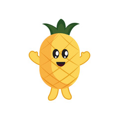 illustration vector graphic of pineapple cartoon.