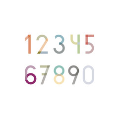 Abstract number set. Pastel colors. Education concept.