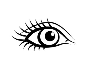 An eye on a white background. A woman's eye. logo. Eyes are art. Human eye, eye close up - vector