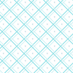 Cute seamless hand-drawn patterns. Stylish modern vector patterns with intersecting lines and blue hearts. Funny Infantile Repetitive Print