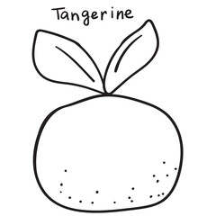 Tangerine fruit. Simple icon. Outline illustration on white background.