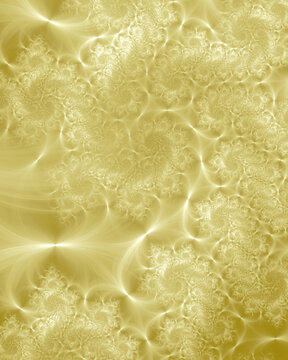 Abstract subtle shiny gold fractal art background.