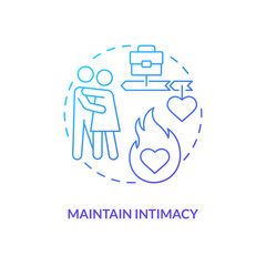 Maintain intimacy blue gradient concept icon. Keep passion in relationship abstract idea thin line illustration. Intimate connection. Isolated outline drawing. Myriad Pro-Bold font used