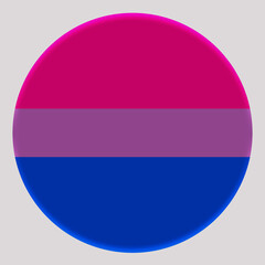 3d illustration Bisexual flag on avatar circle. Freedom and love concept. Activism, community and...