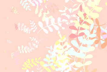 Fototapeta na wymiar Light Green, Red vector doodle pattern with leaves.