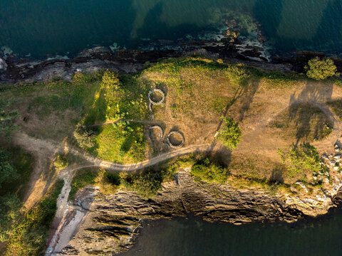  Impressive aerial drone image of the small fort of Neixon in Boiro - Galicia