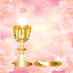 composition with characteristic symbols of holy communion