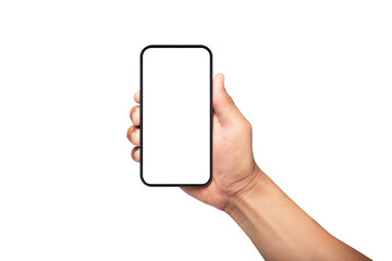 Hand holding the smartphone