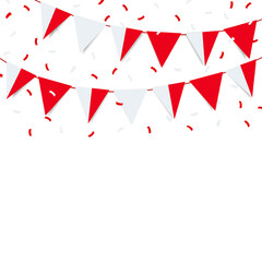 Vector Illustration of  Poland  Independence Day. Garland with the flag of Poland on a white background.
