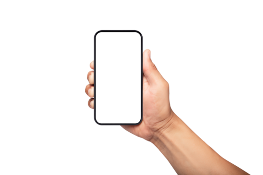 Hand holding the smartphone