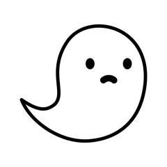 Halloween funny ghost. Cartoon spook. Pictogram isolated on a white background.