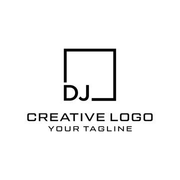 Creative letter dj logo design vektor	