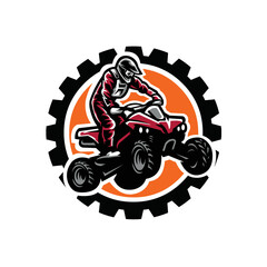 Obraz premium ATV Extreme Buggy Racing Sport Illustration Vector Isolated