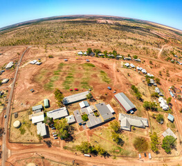 Aerial view of the Kalkaringi School buildings and grounds, August 2022