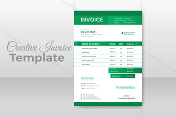 Fototapeta na wymiar Modern invoice business design template for your company