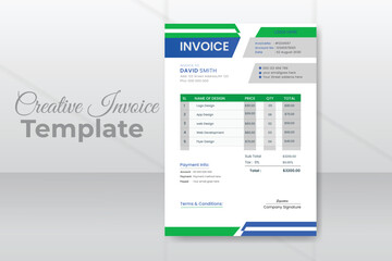 Modern invoice business design template for your company