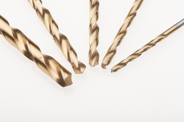 isolated drills on a white surface