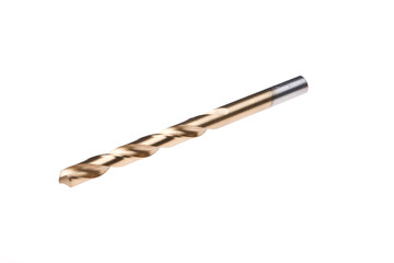 one single isolated drill on a white surface