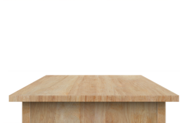 wooden table isolated on white