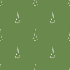 Seamless christmas tree pattern. christmas tree ornament. Doodle illustration with christmas tree