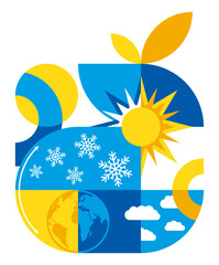 Climate change conceptual banner - global warming