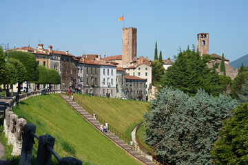 Fototapeta na wymiar Historic buildings of Bassano del Grappa, Veneto, Italy
