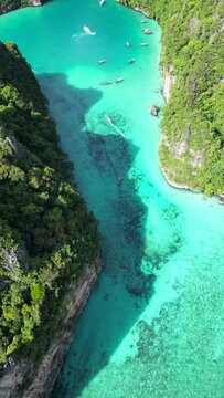 Drone Footage at Pileh Lagoon in Phi Phi Leh