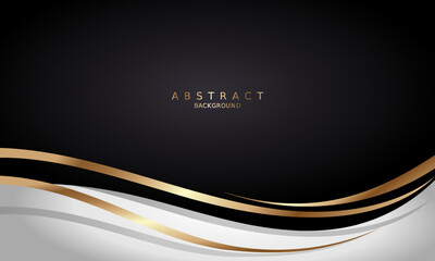 white and black luxury premium background and gold lines.