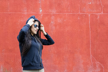 Women putting hood on