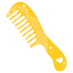 A flat sticker icon of hair comb 