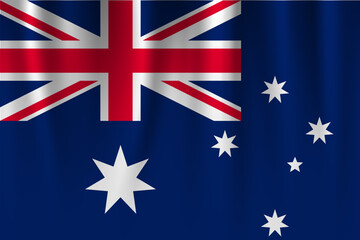 Vector flag of Australia. Australia waving flag background.