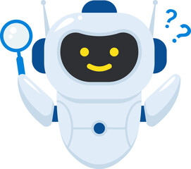 Chatbot question Character. Support Automated Service. Vector illustration