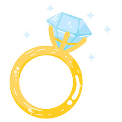 Get this amazing flat sticker of diamond ring 