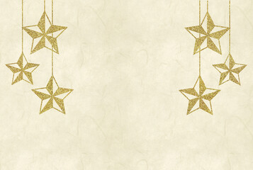Obraz premium white vintage paper background with gold stars