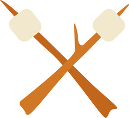 Marshmallows on a sticks icon. Vector illustration