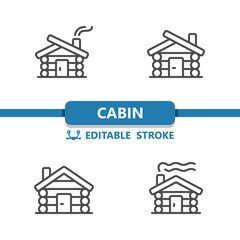 Cabin Icons. Log Cabin, House Icon - obrazy, fototapety, plakaty
