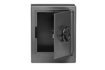 Grey empty safety deposit box