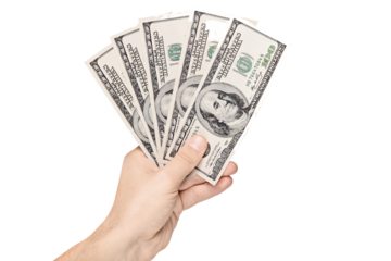 Hand holding US dollars